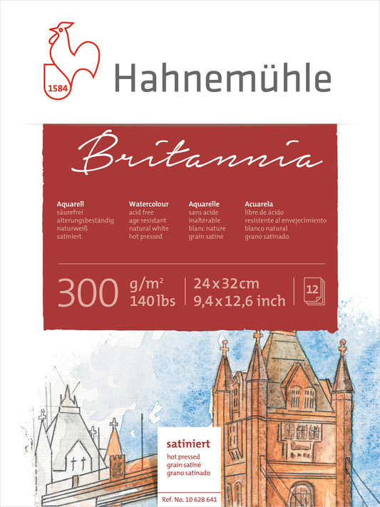 Aquarellblock Britannia, satiniert 24 x 32 cm, hot pressed