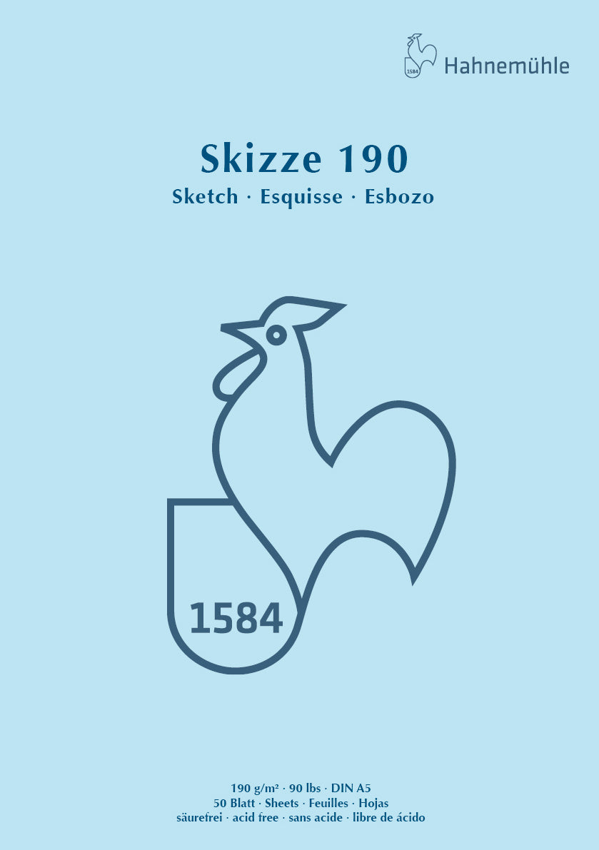 Skizzenblock A5, 50 Blatt, 190 g/m², Hochformat