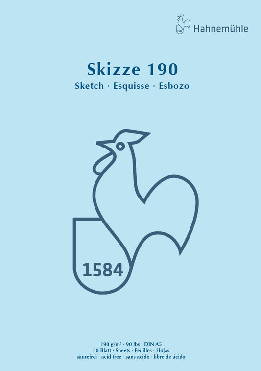 Skizzenblock A5, 50 Blatt, 190 g/m², Hochformat
