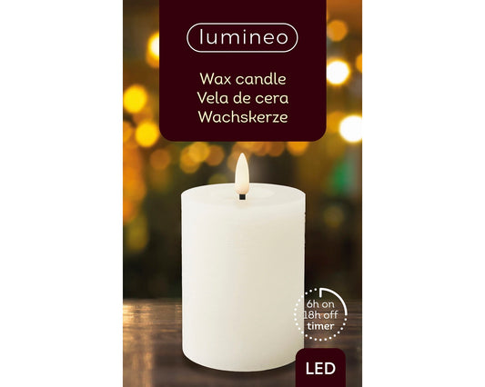 LED Wachskerze Weiß 9,5 x 7 cm