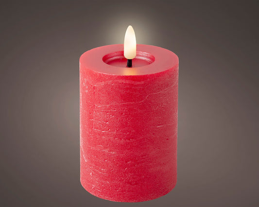 LED Wachskerze Rot 11,2 x 7 cm, batteriebetrieben