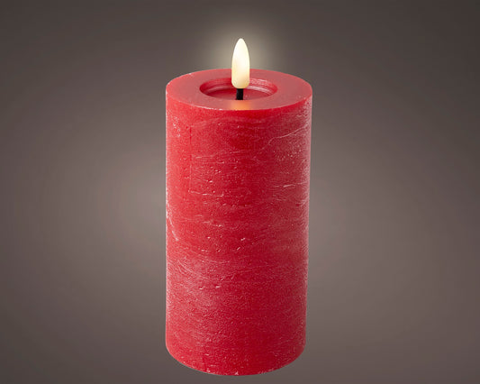 LED Wachskerze Rot 15 x 7 cm, batteriebetrieben