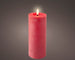 LED Wachskerze Rot 19 x 7 cm, batteriebetrieben