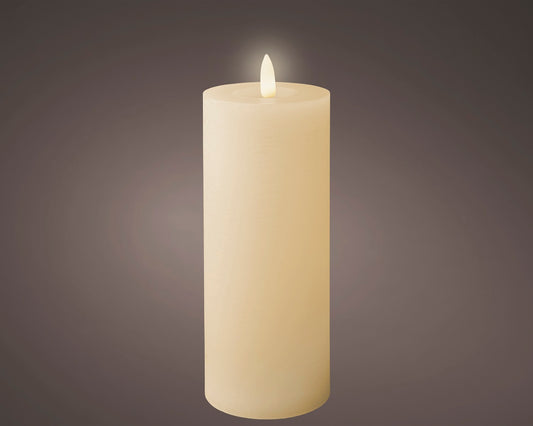 LED Wachskerze Creme 19 x 7 cm, batteriebetrieben