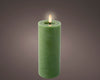 LED Wachskerze Grün 19 x 7 cm, batteriebetrieben