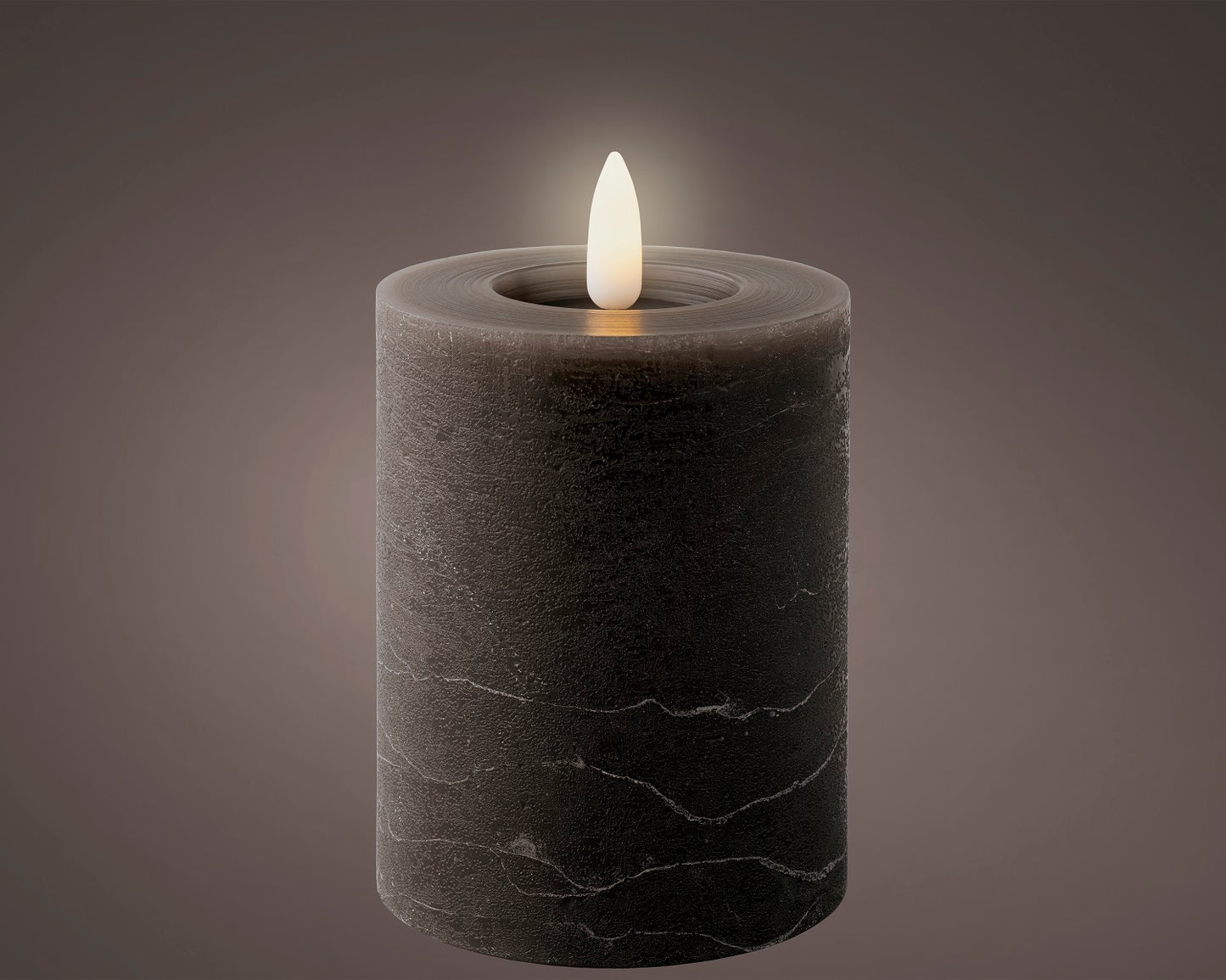 LED Wachskerze Grau 11,2 x 7 cm, batteriebetrieben