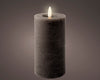 LED Wachskerze Grau 15 x 7 cm, batteriebetrieben