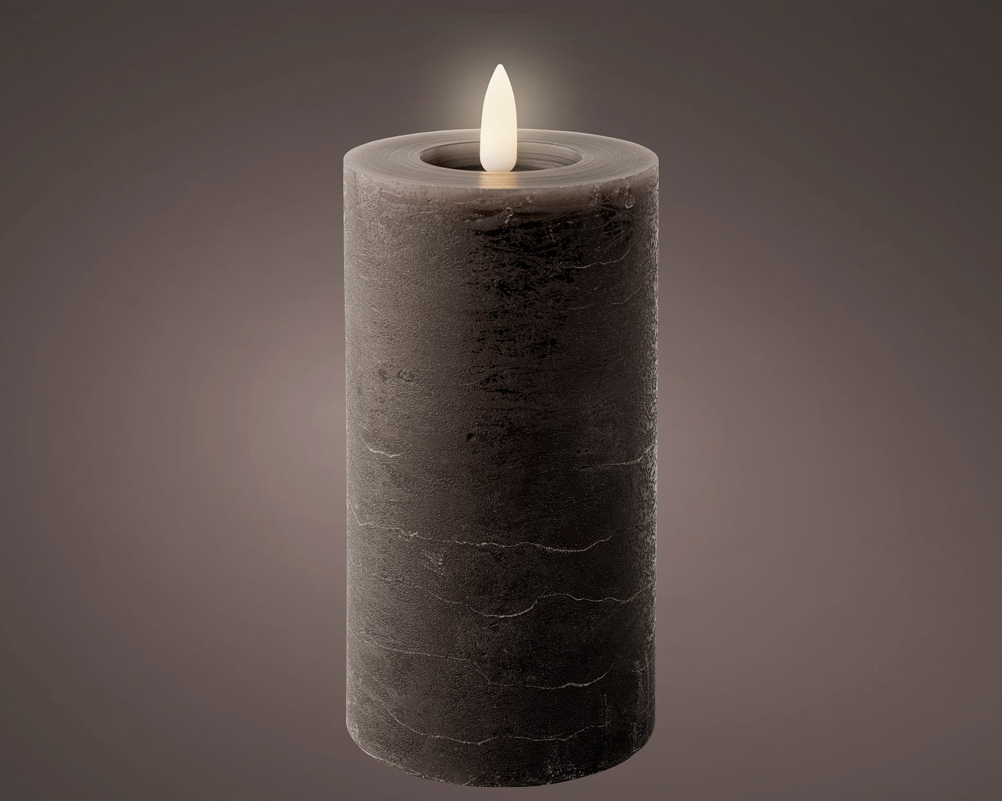 LED Wachskerze Grau 15 x 7 cm, batteriebetrieben