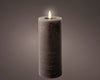 LED Wachskerze Grau 19 x 7 cm, batteriebetrieben