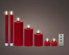 LED Wachskerzen 7er-Set Rot, batteriebetrieben