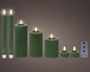 LED Wachskerzen 7er-Set Grün, batteriebetrieben
