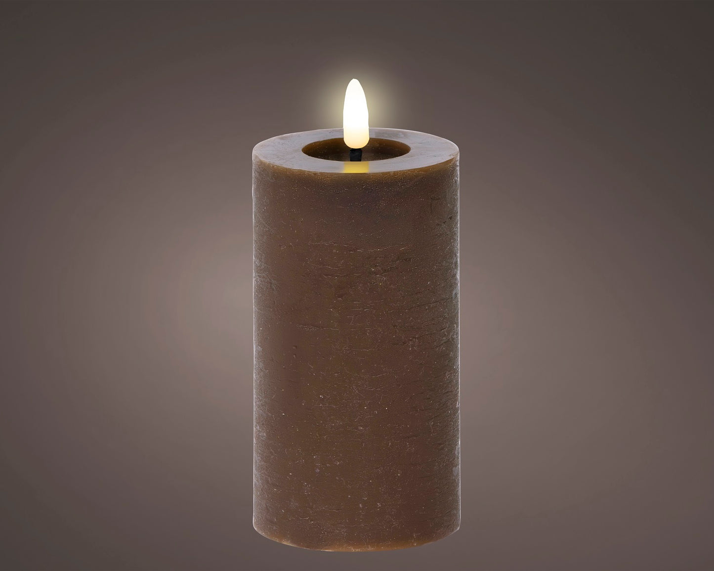 LED Wachskerze Dunkelbraun 15 x 7 cm, batteriebetrieben