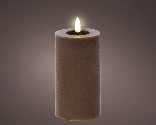 LED Wachskerze Dunkelbraun 15 x 7 cm, batteriebetrieben