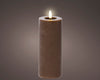 LED Wachskerze Dunkelbraun 19 x 7 cm, batteriebetrieben