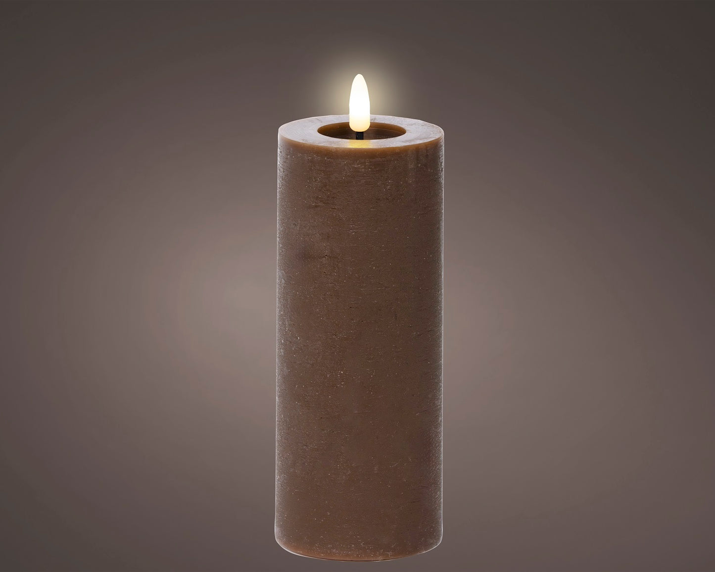 LED Wachskerze Dunkelbraun 19 x 7 cm, batteriebetrieben