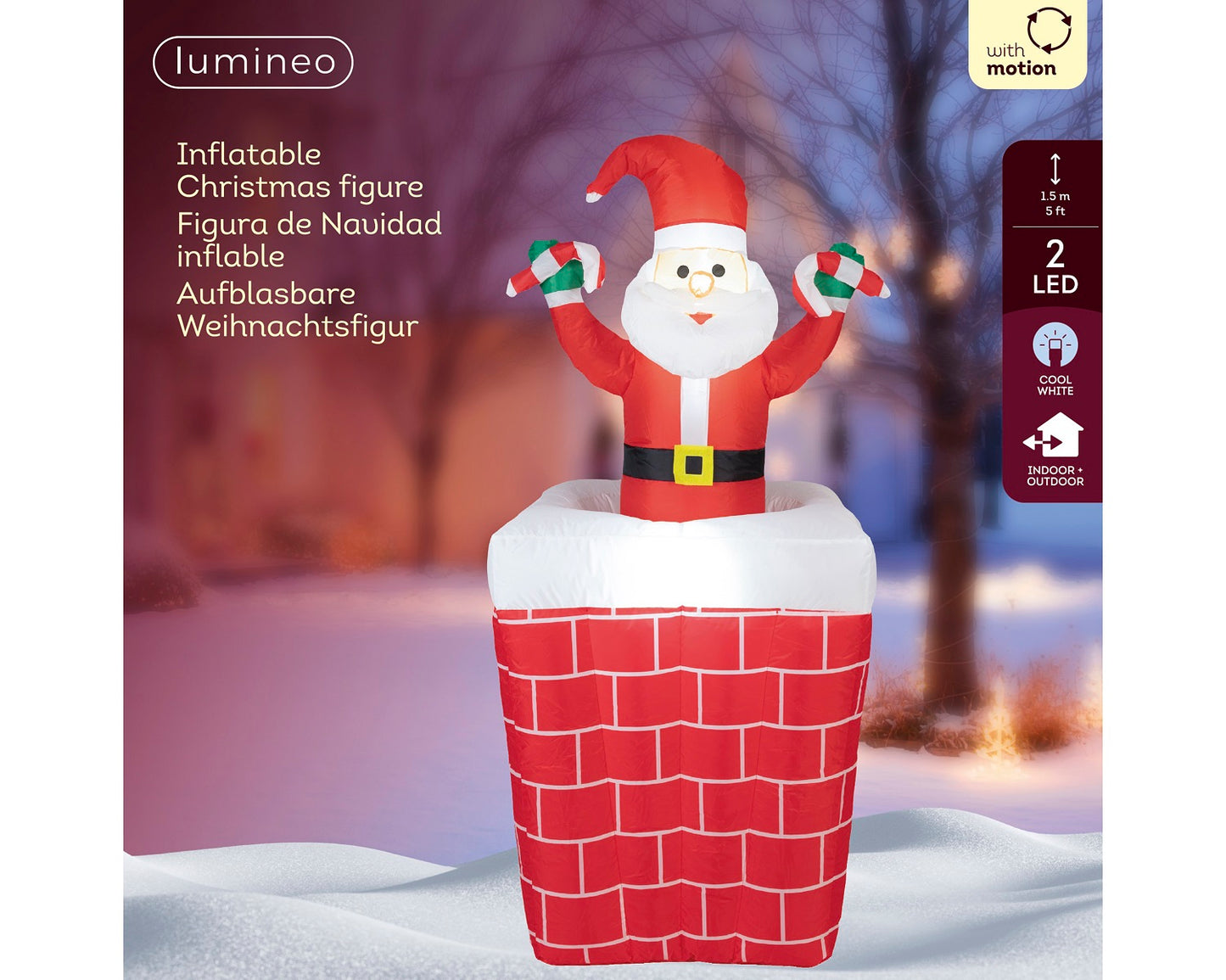 Aufblasbare Weihnachtsfigur, Weihnachtsmann, 70 x 70 x 150 cm