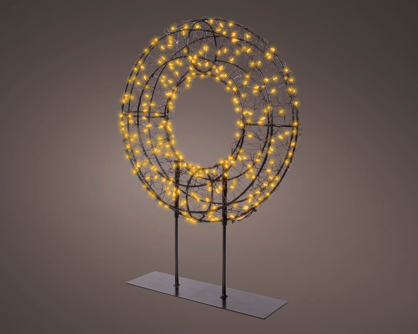 LED Tisch-Kranz Schwarz, 300 LED 28 x 38 cm, klassisch warm