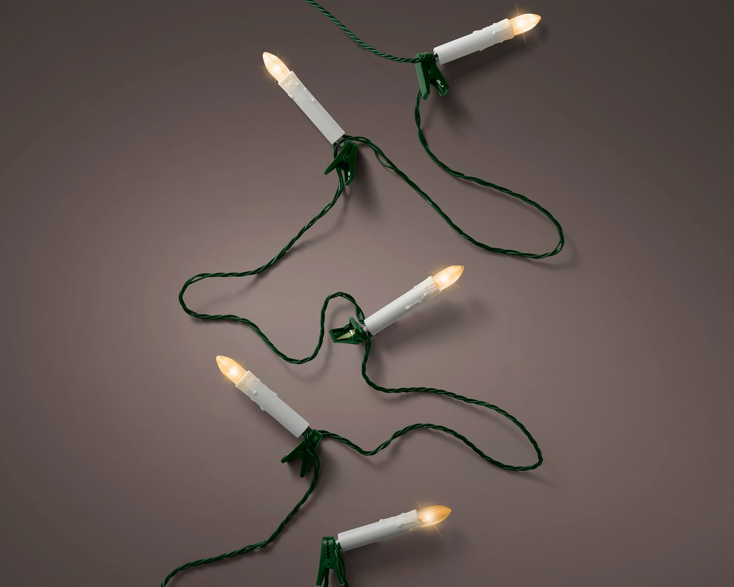 B-Ware Kerzen-Lichterkette 16 LED 6 m klassisch warm, grünes Kabel