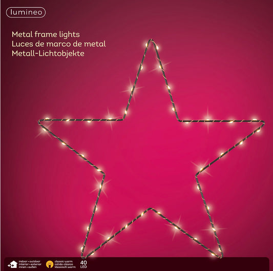 LED Metall-Stern 40 LED 38 cm klassisch warm