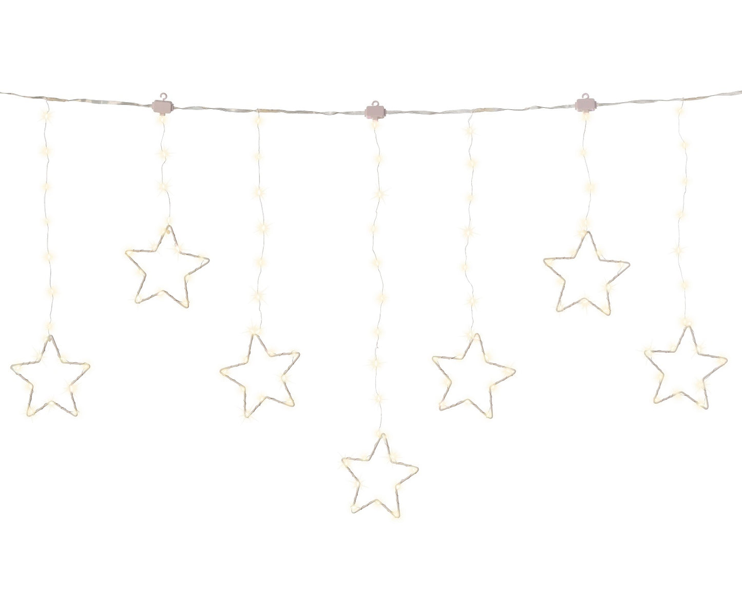 Stern-Lichtervorhang, CURTAIN TWINKLE 156 LED 1,2 m warm weiß