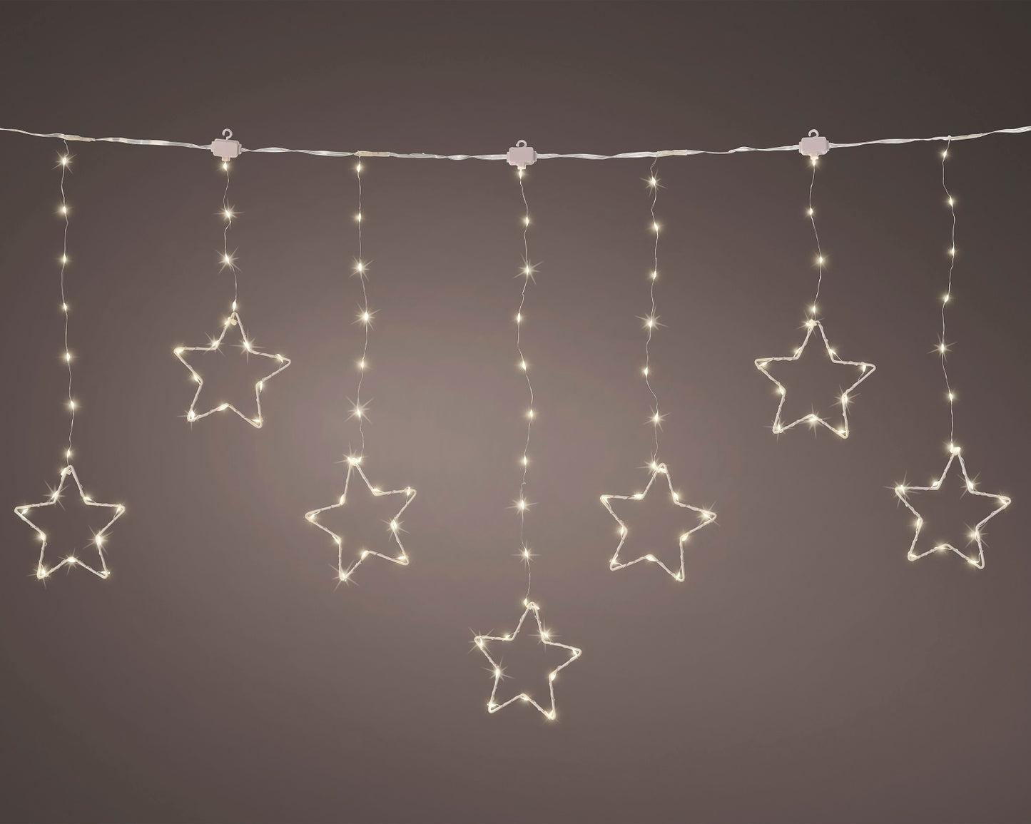 Stern-Lichtervorhang, CURTAIN TWINKLE 156 LED 1,2 m warm weiß