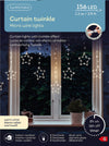 Stern-Lichtervorhang, CURTAIN TWINKLE 156 LED 1,2 m warm weiß