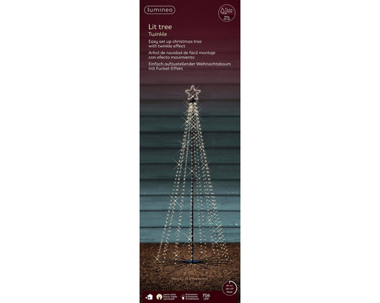 LED Metall-Baum 706 LED 240 cm Schwarz, warm weiß