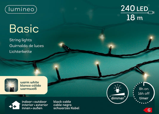 B-Ware Lichterkette BASIC 240 LED 18 m warm weiß, schwarzes Kabel
