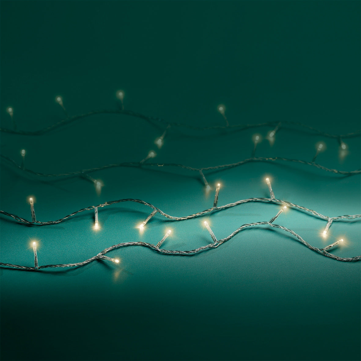 Lichterkette BASIC 40 LED 3 m warm weiß, transparentes Kabel