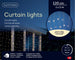 Lichtervorhang CURTAIN LIGHTS 120 LED 1 x 2 m warm weiß, transparentes Kabel