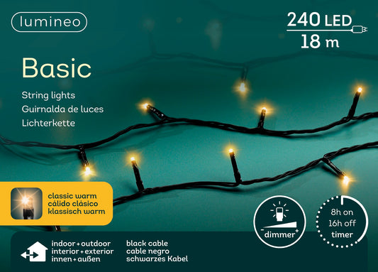 B-Ware Lichterkette BASIC 240 LED 18 m klassisch warm, schwarzes Kabel