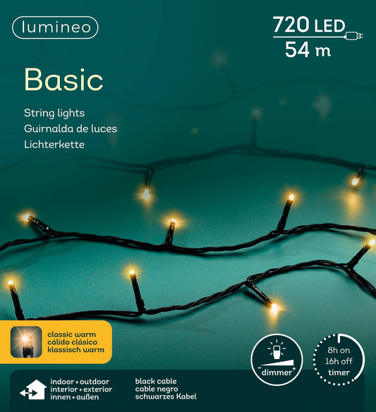 B-Ware Lichterkette BASIC 720 LED 54 m klassisch warm, schwarzes Kabel