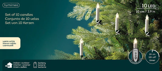 LED Kerzen Weiß 10 Stück, mit Fernbedienung