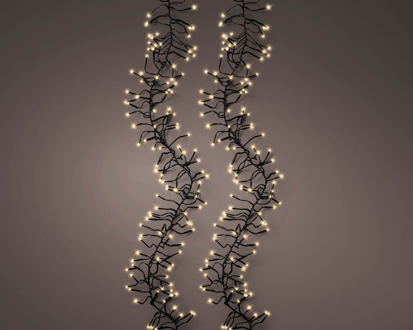 Lichterkette CLUSTER 288 LED 2,6 m Soft Gold, schwarzes Kabel
