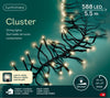Lichterkette CLUSTER 588 LED 5,5 m warm weiß, schwarzes Kabel