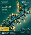 B-Ware Lichterkette CLUSTER 1512 LED 14 m klassisch warm, schwarzes Kabel