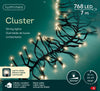 Lichterkette Cluster 768 LED 7 m warm weiß, schwarzes Kabel