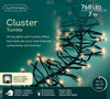 Lichterkette CLUSTER TWINKLE 768 LED 7 m warm weiß, schwarzes Kabel