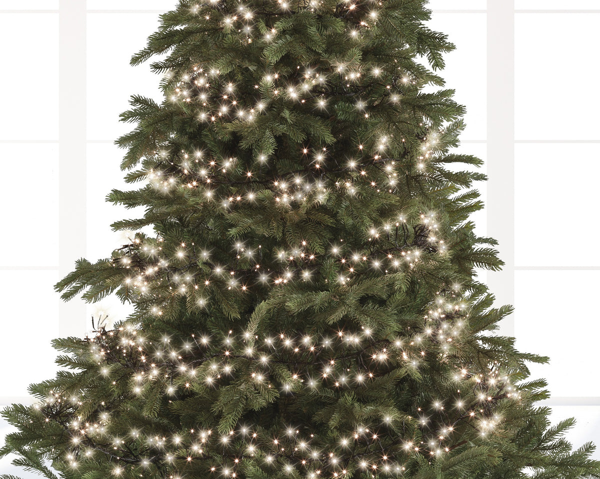 B-Ware Lichterkette CLUSTER TWINKLE 1128 LED 10,5 m warm weiß, schwarzes Kabel