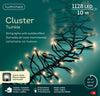 Lichterkette CLUSTER TWINKLE 1128 LED 10,5 m warm weiß, schwarzes Kabel