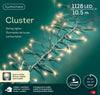 Lichterkette CLUSTER 1128 LED 10,5 m warm weiß, transparentes Kabel