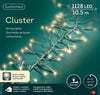 B-Ware Lichterkette CLUSTER 1128 LED 10,5 m warm weiß, transparentes Kabel