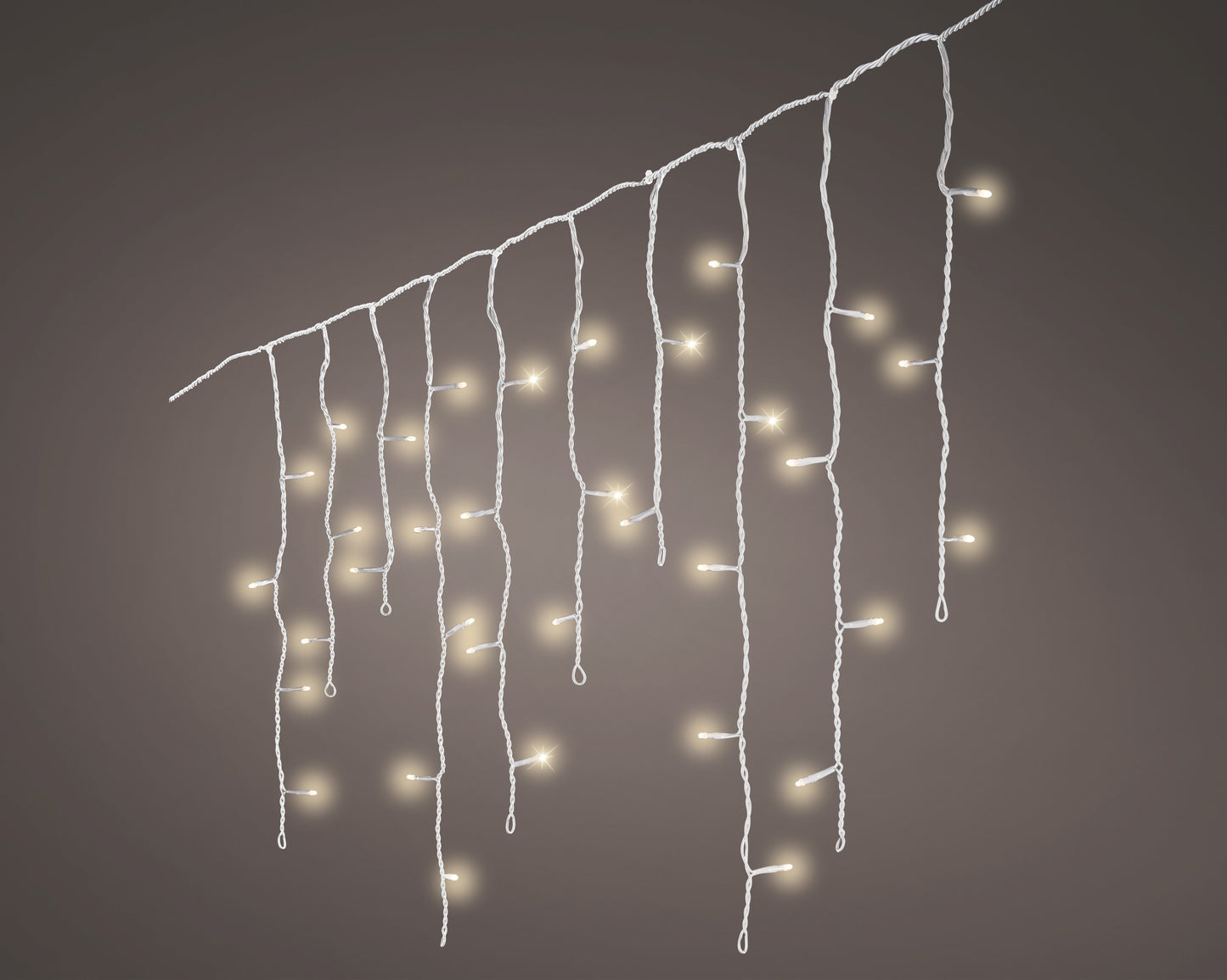 Lichtervorhang ICICLE TWINKLE 259 LED 11 m warm weiß, weißes Kabel
