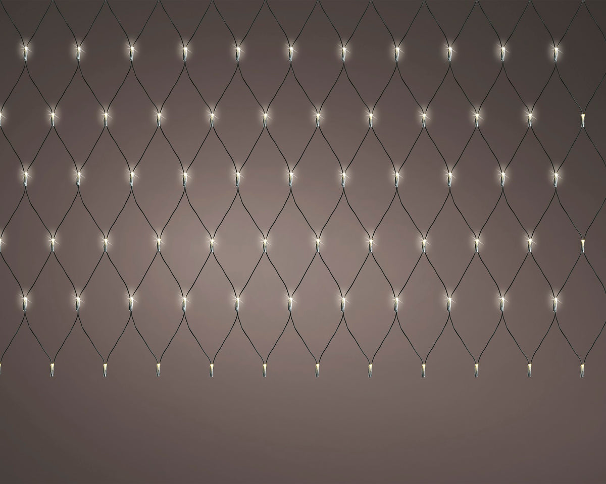 B-Ware Netzbeleuchtung 3 x 3 m, 384 LED, warm weiß, schwarzes Kabel