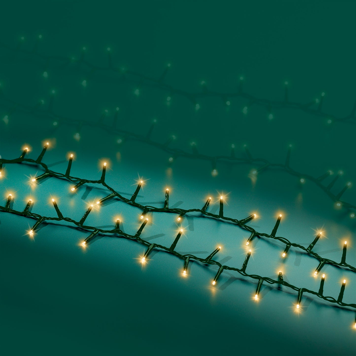 Lichterkette COMPACT 3000 LED 60 m, Soft Gold, grünes Kabel