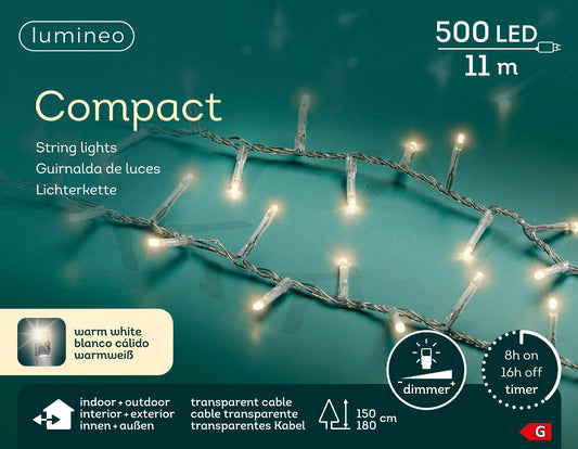 B-Ware Lichterkette COMPACT 500 LED 11 m warm weiß, transparentes Kabel