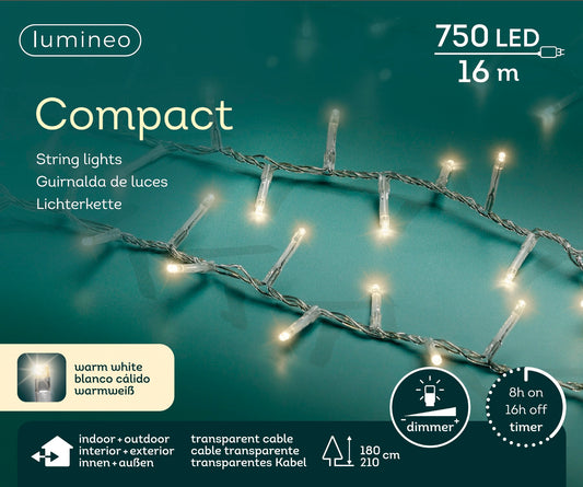 B-Ware Lichterkette COMPACT 750 LED 16 m warm weiß, transparentes Kabel
