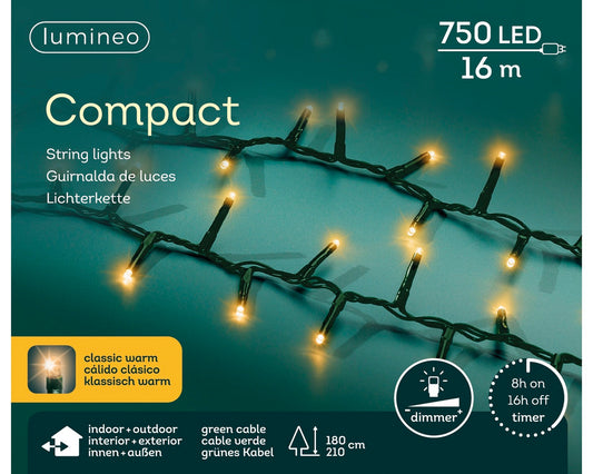 B-Ware Lichterkette COMPACT 750 LED 16 m klassisch warm, grünes Kabel