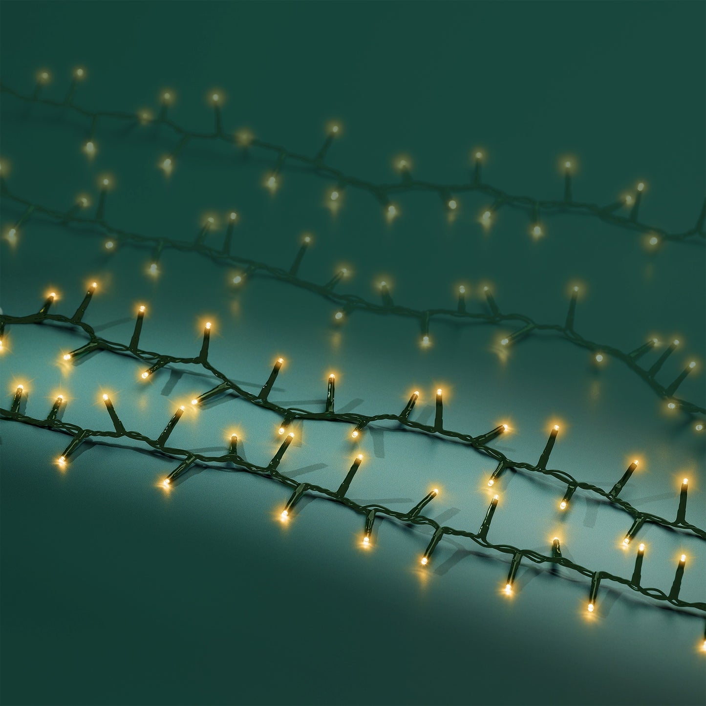 Lichterkette COMPACT 220 LED 5 m klassisch warm, grünes Kabel