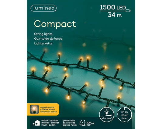 B-Ware Lichterkette COMPACT 1500 LED 34 m klassisch warm, grünes Kabel